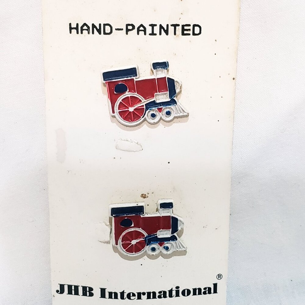 Train Engine Hand Painted Buttons 3/4" JHB International Toddler Baby Clothes
